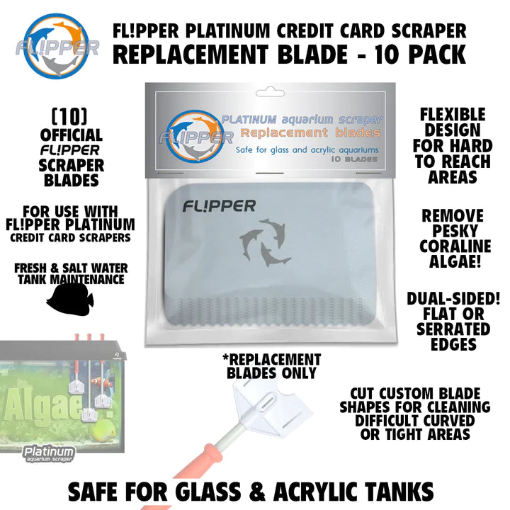 Flipper Platinum Algae Scraper Replacement Blades - 10PK